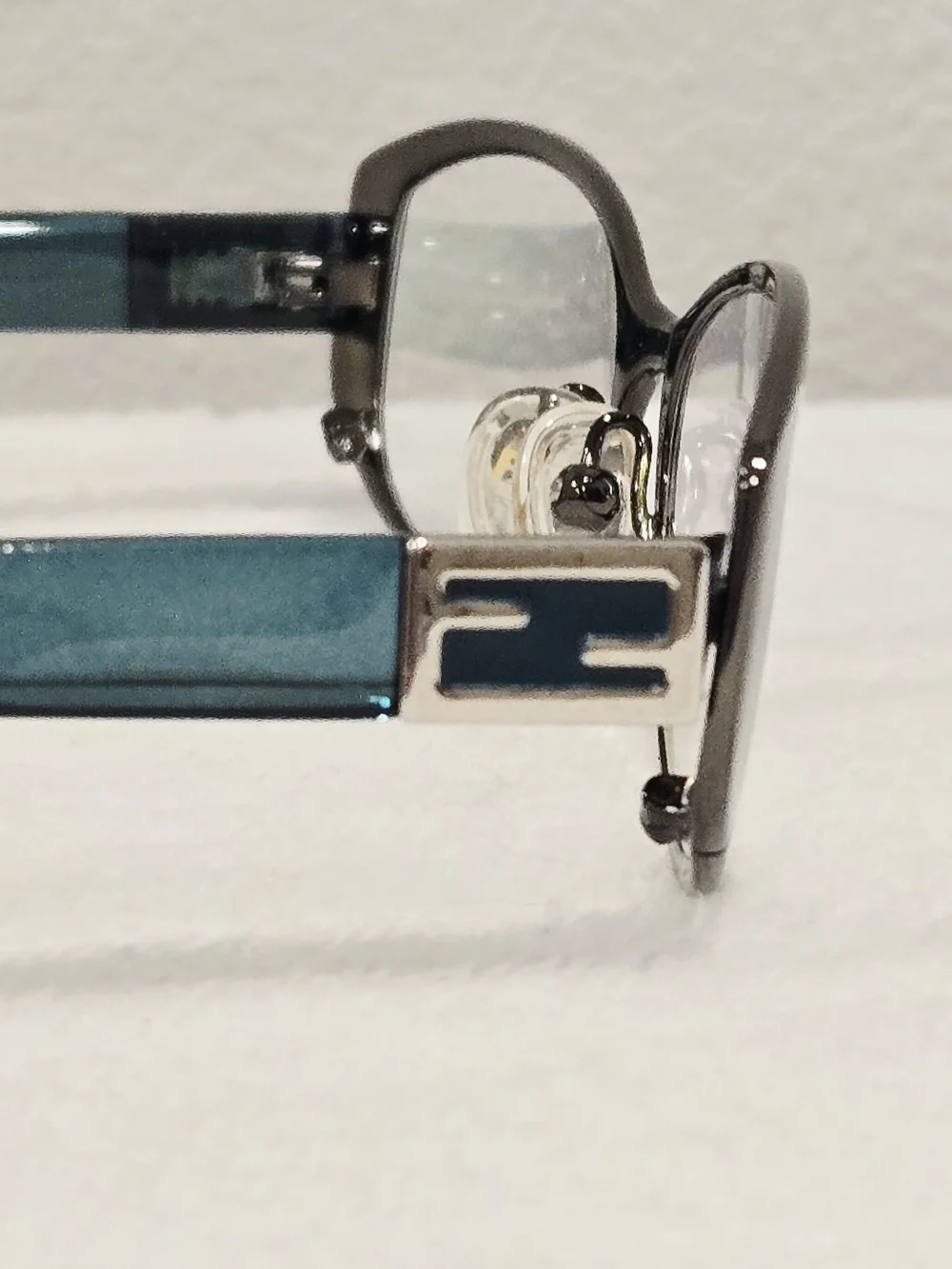 Fendi Authentic Gunmetal Oval Eyeglasses With Case